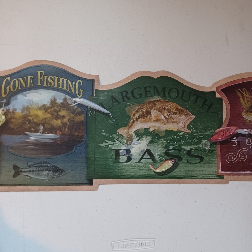 Wallpaper Border Bass Fishing Die Cut OPEN ROLL